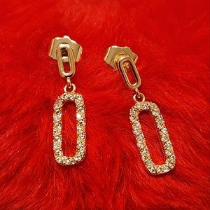 gold dangling stud earrings